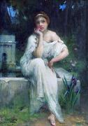 Charles-Amable Lenoir Study for A Meditation oil painting artist